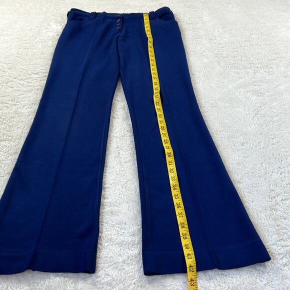 Vintage 70s 60s Sears Jr Bazaar button fly hi rise flare slacks pants, size Med - Picture 3 of 8